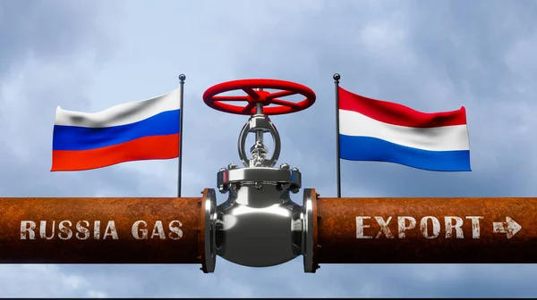 Tubo Gás Rússia Para Nederland Válvula Gasoduto Principal Rússia Conceito — Fotografia de Stock
