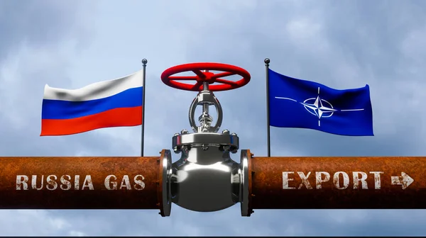 Труба Газу Від Росії Нато Валова Головному Газопроводі Росія Концепції — стокове фото