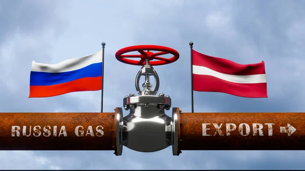 Pipe Gas Russia Latvia Valve Main Gas Pipeline Russia Sanctions — стокове фото
