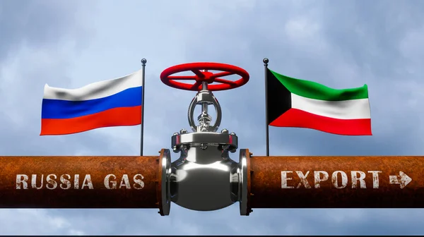 Pipe Gas Russia Kuwait Valve Main Gas Pipeline Russia Sanctions — стокове фото