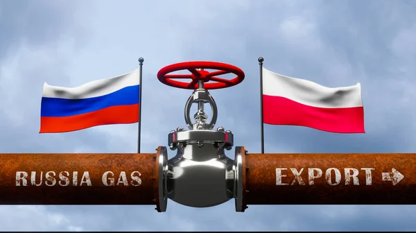 Pipe Gas Russia Poland Valve Main Gas Pipeline Russia Sanctions — 스톡 사진