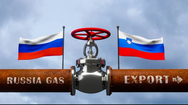 Трубопровід Газу Росії Словенії Вміст Головному Газопроводі Росія Концепції Санкцій — стокове фото
