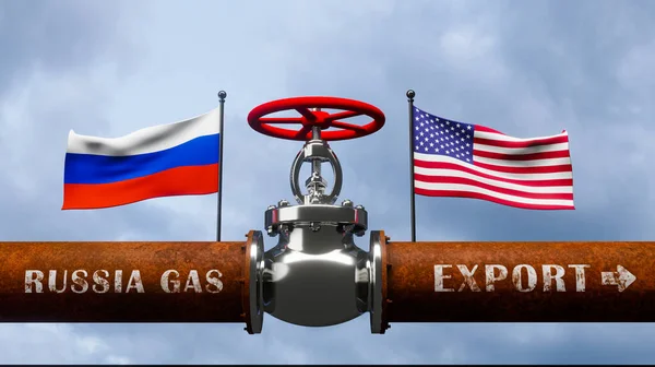 Pipe Gas Russia Usa Valve Main Gas Pipeline Russia Sanctions — стокове фото