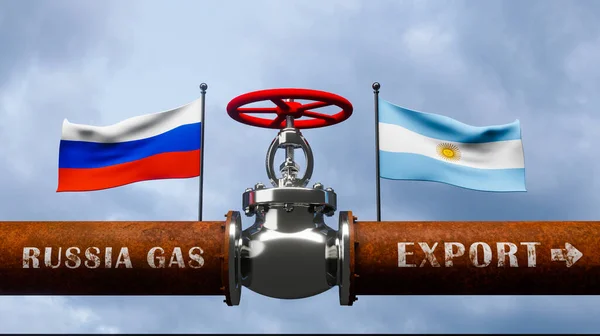 Pipe Gas Russia Argentina Valve Main Gas Pipeline Russia Sanctions — 스톡 사진
