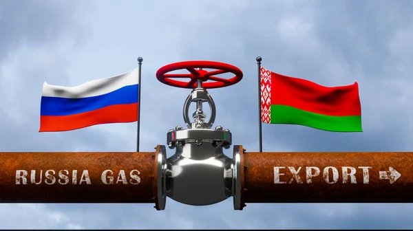 Pipe Gas Russia Belarus Valve Main Gas Pipeline Russia Sanctions — стокове фото