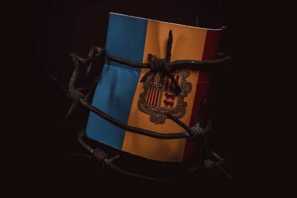 Sanções Contra Moldávia Bandeira Moldávia Com Arame Farpado Imitação Países — Fotografia de Stock