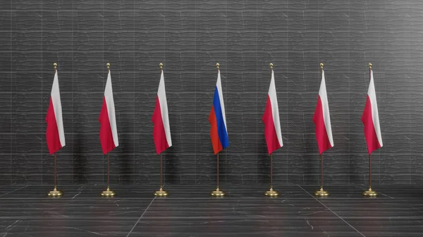 Polonia Rusia Bandera Polonia Bandera Rusia Trabajo Ilustración —  Fotos de Stock