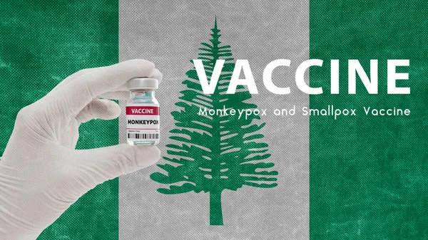 天然痘や天然痘のワクチン 天然痘のパンデミックウイルス 天然痘のためのノーフォーク島での予防接種画像はノイズ 粒度と圧縮の成果を持っています — ストック写真
