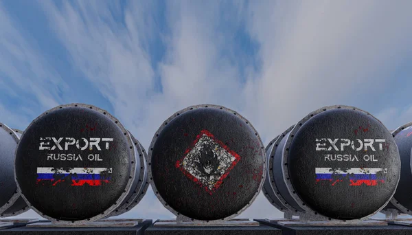 Російський Нафтовий Танк Нафтовий Танк Російський Прапор Танку Санкції Російську — стокове фото