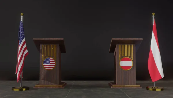 Usa Und Österreich Usa Und Österreich Flagge Usa Und Österreich — Stockfoto