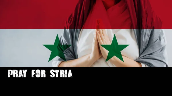 Módlcie Się Syrię Powstrzymajcie Wojnę Między Indykiem Syrią — Zdjęcie stockowe