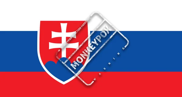 Smallpox Monkeys Slovakia Flag Slovakia Stamp Available Pandemic Infection Smallpox — Stock Photo, Image