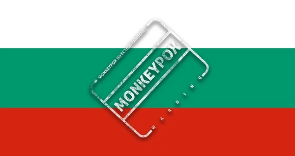 Plané Neštovice Opic Bulharsku Vlajka Bulharska Známkou Dispozici Pandemická Infekce — Stock fotografie