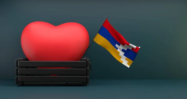 Αγαπώ Artsakh Σημαία Artsakh Καρδιά Αντίγραφο Χώρο Έργο Και Εικόνα — Φωτογραφία Αρχείου