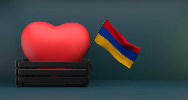 Szeretem Örményország Zászló Örményország Szívvel Másolás Tér Munka Kép — Stock Fotó