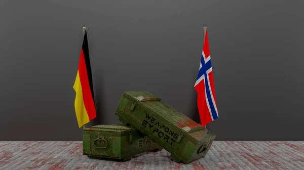 Livraison Armes Allemagne Île Bouvet Paquet Aide Militaire Drapeau Allemagne — Photo