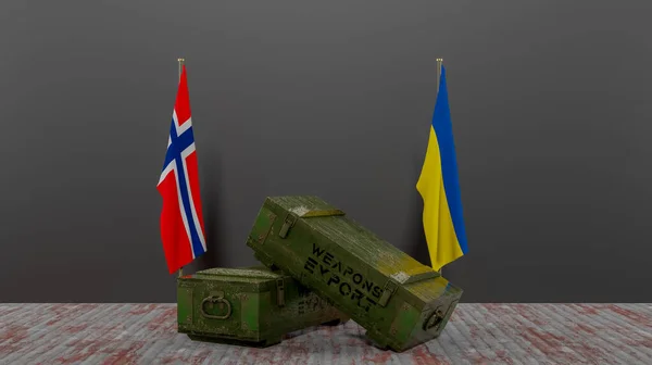 Szállítás Fegyverek Bouvet Sziget Ukrajna Csomag Katonai Támogatás Zászló Bouvet — Stock Fotó