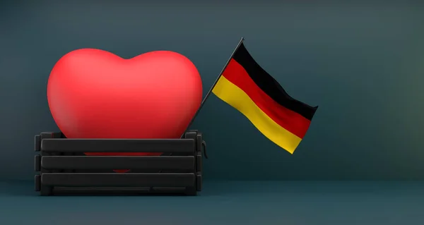 Szeretem Németországot Zászló Németország Szívvel Másolás Hely Munka Kép — Stock Fotó