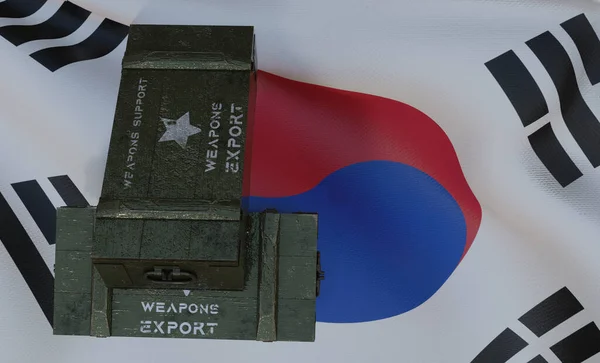 Apoyo Las Armas Corea Del Sur Paquete Ayuda Militar Entrega —  Fotos de Stock