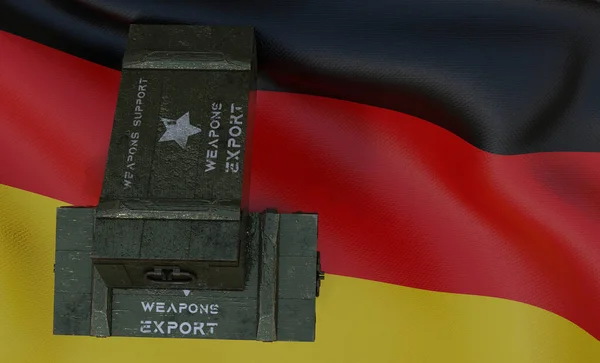 Support Weapons Germany Package Military Aid Delivery Weapons Flag Germany — Stock Photo, Image