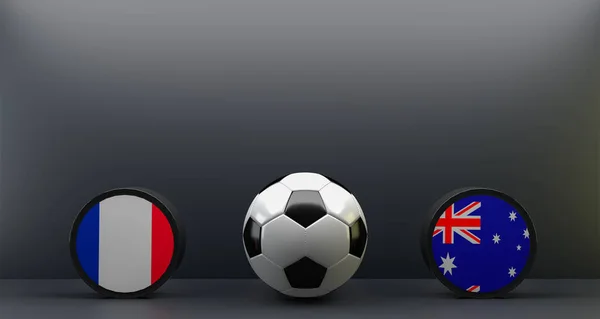 Чемпионат Мира Футболу 2022 Франция Австралия Флаг Франции Австралии Футбол — стоковое фото