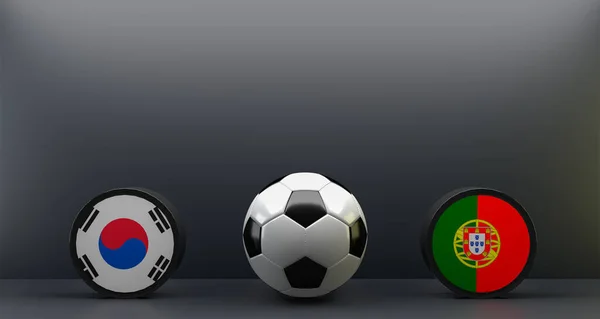 Чемпионат Мира Футболу 2022 Южная Корея Португалия Флаг Южной Кореи — стоковое фото