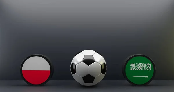 Чемпионат Мира Футболу 2022 Польша Саудовская Аравия Флаг Польши Саудовская — стоковое фото