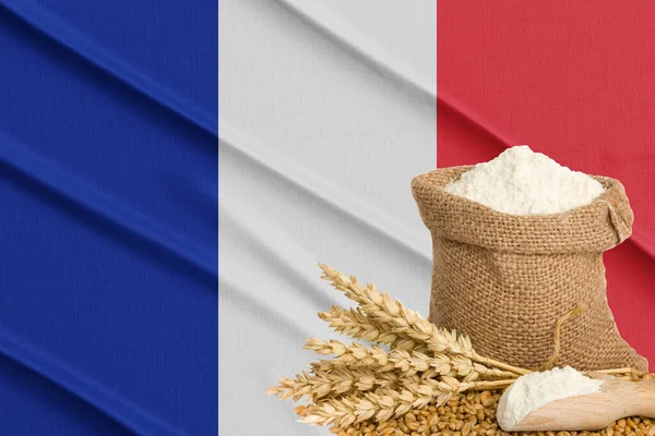 Frankreich Getreidekrise Konzept Der Globalen Hungerkrise Auf Dem Hintergrund Flagge — Stockfoto