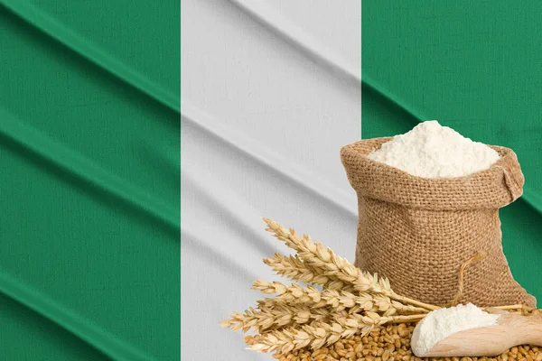 Nigeria Kryzys Zbożowy Koncepcja Globalnego Kryzysu Głodowego Tle Flaga Nigeria — Zdjęcie stockowe