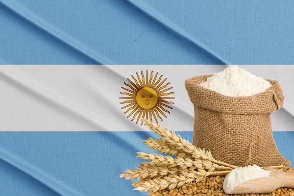 Αργεντινή Κρίση Σιτηρών Concept Παγκόσμια Κρίση Πείνας Στο Παρασκήνιο Σημαία — Φωτογραφία Αρχείου