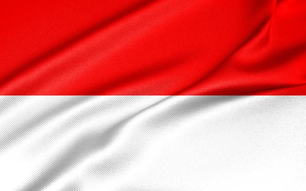 Bandera Nacional Indonesia Bandera Indonesia Bandera Tela Indonesia Trabajo Imagen — Foto de Stock