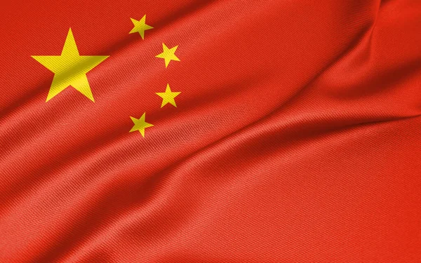 Εθνική Σημαία Κίνα Σημαία Της Κίνας Σημαία Ύφασμα Κίνα Εργασία — Φωτογραφία Αρχείου