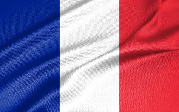 法国国旗 法国国旗 法国面料国旗 3D作品和3D图像 — 图库照片