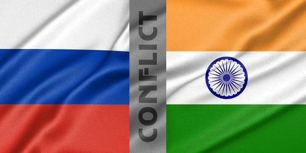 Konflikt Mellan Ryssland Och Indien Krig Mellan Ryssland Och Indien — Stockfoto