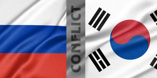 Конфлікт Росії Південної Кореї Війна Між Росією Південною Кореєю Державний — стокове фото
