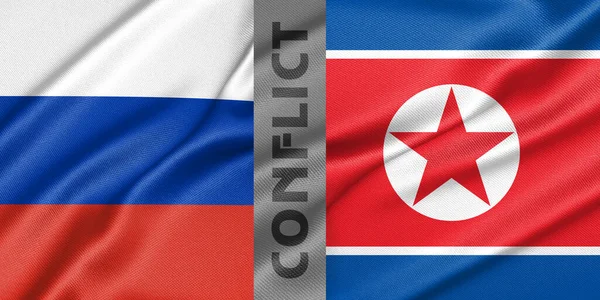 Конфлікт Росії Північної Кореї Війна Між Росією Північною Кореєю Державний — стокове фото