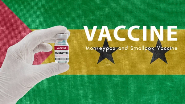 天然痘や天然痘のワクチン 天然痘のパンデミックウイルス サントメ プリンシペでの天然痘の予防接種画像にはノイズ 圧縮の特徴がある — ストック写真