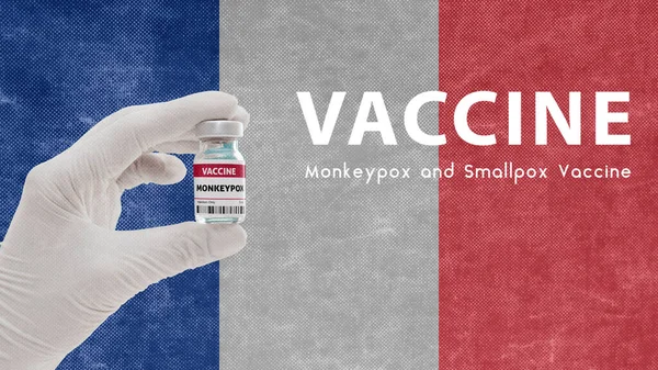 天然痘や天然痘のワクチン 天然痘のパンデミックウイルス 天然痘のためのフランスでの予防接種画像はノイズ 粒度と圧縮の成果を持っています — ストック写真