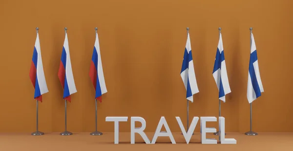 Russia Finland Traveling Travel Russia Finland Flag Finland Russia Work — Stock Photo, Image