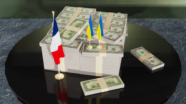 Financial assistance to Ukraine from France, Support Ukraine, Financial Aid from France 3D work and 3D image