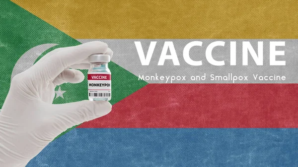 天然痘や天然痘のワクチン 天然痘のパンデミックウイルス 天然痘のためのコモアでの予防接種画像はノイズ 粒度と圧縮の成果を持っています — ストック写真