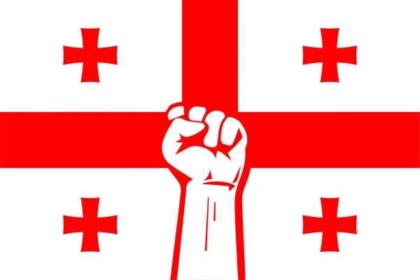 Rajd Gruzji Tło Flagi Gruzji Protesty Ludności Gruzińskiej Przeciwko Rządowi — Zdjęcie stockowe