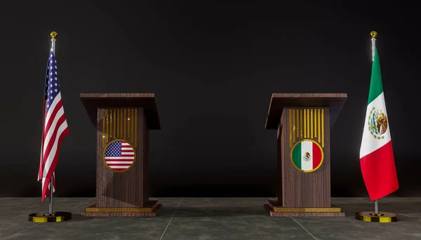 멕시코의 멕시코가 협상중입니다 연설용 이미지 — 스톡 사진