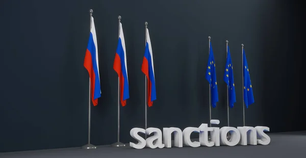 Европейские Санкции Против России Санкции Против России Антироссийские Санкции Санкции — стоковое фото