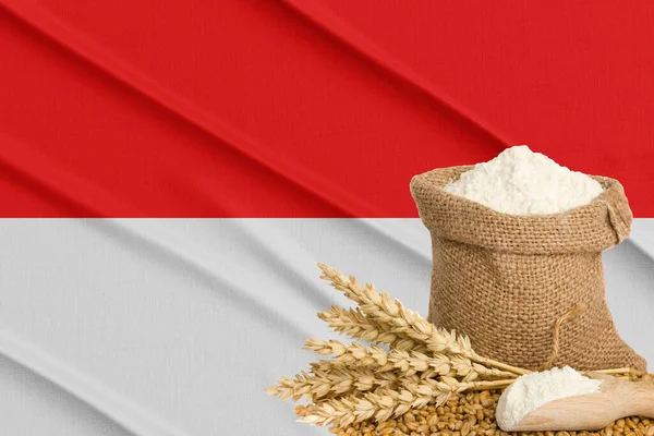 Indonesia Grain Crisis Concept Global Hunger Crisis Segundo Plano Bandera — Foto de Stock