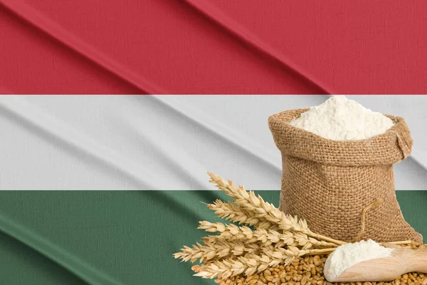Hungary Grain Crisis Concept Global Hunger Crisis Background Flag Hungary — Stock Photo, Image