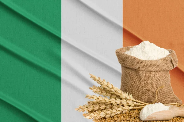 Irlandia Kryzys Zbożowy Koncepcja Globalnego Kryzysu Głodowego Tle Flaga Irlandia — Zdjęcie stockowe