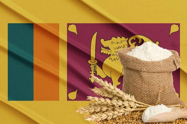 Srí Lanka Gabonaválság Koncepció Globális Éhségválság Háttérben Zászló Srí Lanka — Stock Fotó