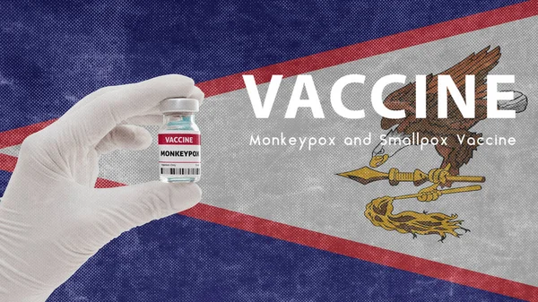 天然痘や天然痘のワクチン 天然痘のパンデミックウイルス アメリカのサモアの天然痘の予防接種画像はノイズ 粒度と圧縮の成果を持っています — ストック写真