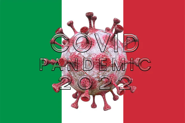 Covid 19大流行病 Covid 2022在意大利重启Covid 3D工作和3D图像 — 图库照片